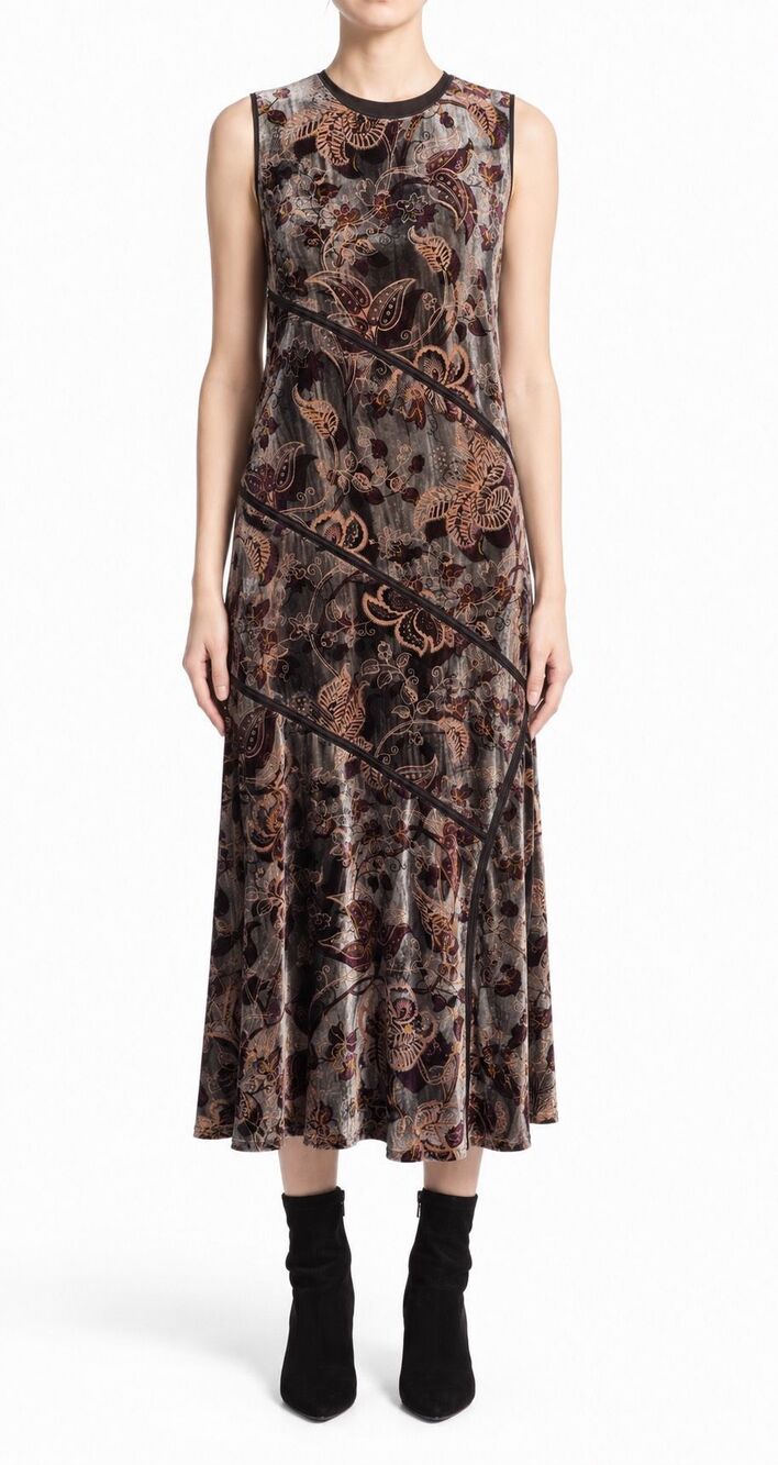 NWT Lafayette148 New York Melissa Opulent Garden velvet midi dress, Med $1,795 - Picture 3 of 12